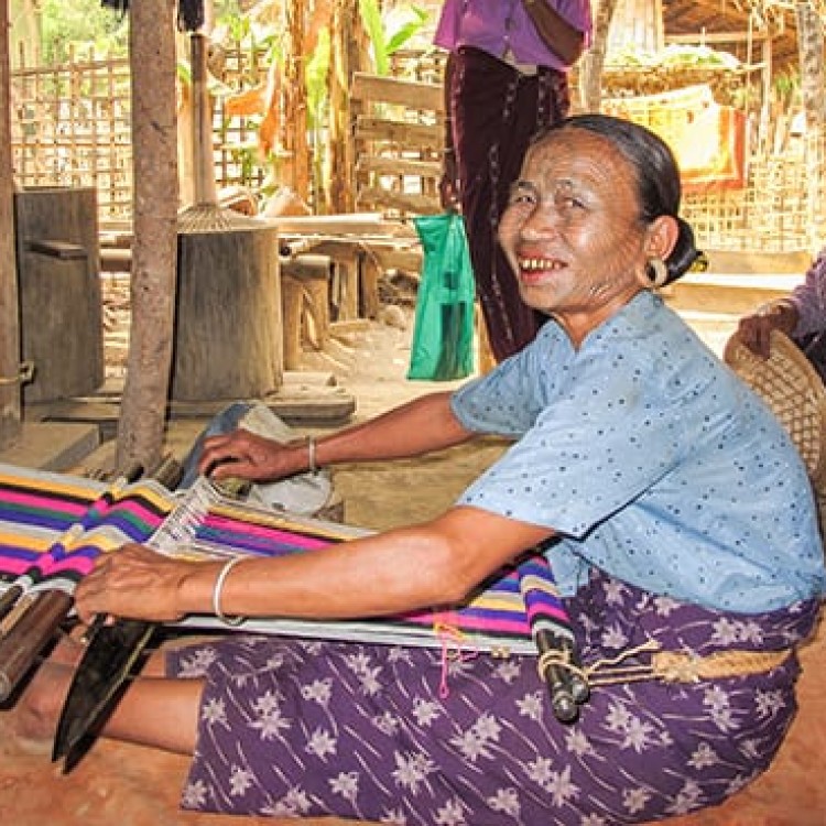 Chase | Burma - H 9080 Chin weaving in a small village outside Mrauk